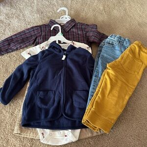 Kids Clothing Bundle with Navy Hoodie and Mustard Pants